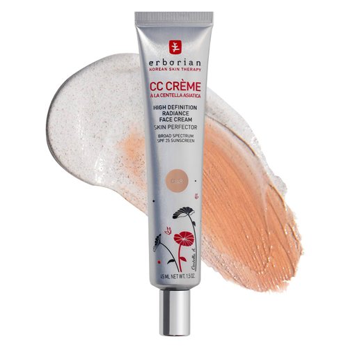 Erborian Color Correcting CC Cream with Cica, Fair (Clair)- Lightweight Multi-Purpose Foundation with Illuminating Finish Soothes & Hydrates - SPF Korean Skincare Skin Perfector - 1.5 Oz