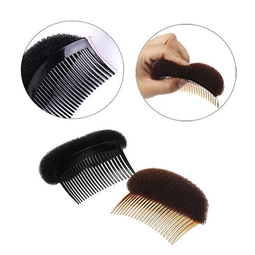 ericotry 2PCS Charming Bump It Up Volume Inserts Hair Decoration Comb Sponge Foam Do Beehive hair styler Insert Tool Hair Comb Hair Stick Bun Maker Tool(Beige)