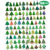 105 PCS Christmas Tree Temporary Tattoos Birthday Party Decorations Supplies Favors Mini Green Merry Xmas Tree Cute Decor Tattoo Stickers Gifts for Game Boys Girls Classroom School Prizes Reward