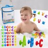 ALPHABATH 42pc Alphabet Letters Numbers Suction Bath Toys Montessori Sensory Preschool Daycare Spelling Basic Math Learning No Mold Free Shower Building Travel Kids Toddlers Ages 1 2 3 4 5 6 Years Old