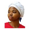 Dupsie's Women's Drawstring White Modu Hat Pre-tied Head Wrap