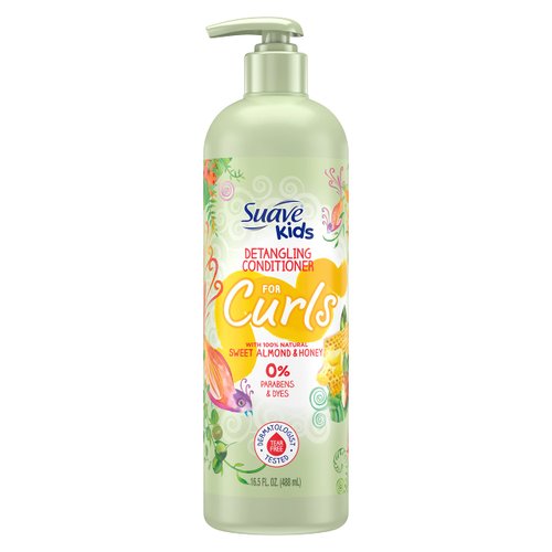 Suave Kids Naturals Curl Conditioner, Conditioner for Curly Hair, Sweet Almond & Honey Dermatologist Tested and Tear-free Conditioner 16.5oz