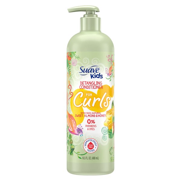 Suave Kids Naturals Curl Conditioner, Conditioner for Curly Hair, Sweet Almond & Honey Dermatologist Tested and Tear-free Conditioner 16.5oz