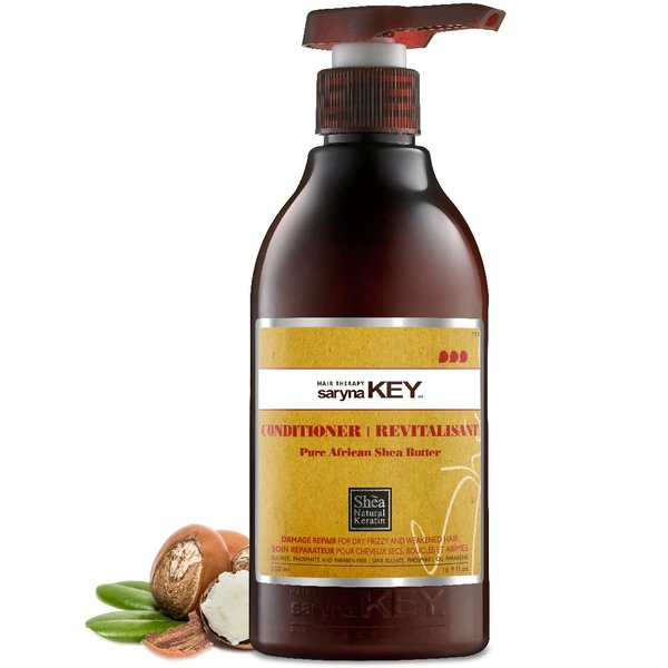 Saryna Key Damage Repair Treatment Conditioner with Pure African Shea Butter Hair Conditioner for Dry frizzy and Damaged Hair - Moisturizing and Hydrating Conditioner for Women and Men (500ml/16.9)