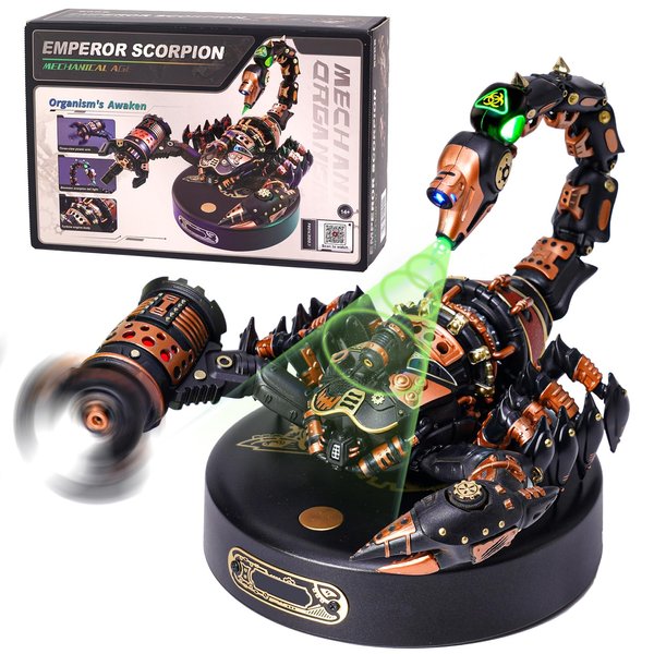 Gift for Men/Teens/Engineer/Hobbyist - ROBOTIME MI04 Mechanical Plastic Model to Build - Emperor Scorpion Model Kit - 123 Pieces 3D Puzzle