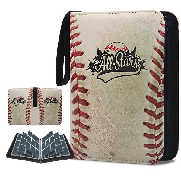 Baseball Card Binder 900 Pockets, HYMENEX Baseball Card Holder 9-Pocket Trading Card Binder Sports Card Binder Fits 900 Cards with 50 Removable Sleeves for Baseball Cards, Sports Cards, Game Cards