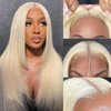 613 Lace Front Wig Human Hair 5x5 Wear and Go Glueless Wigs Human Hair Pre Plucked Pre Cut Blonde Wig Human Hair 613 Straight Wigs Human Hair 180% Density (28inch,5X5 613 Straight Wigs)
