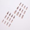 YoYoee Coffin Long False Nails Acrylic Swirl Fake Nails Full Cover Graffiti Press On Nails for Women and Girls 24 PCS