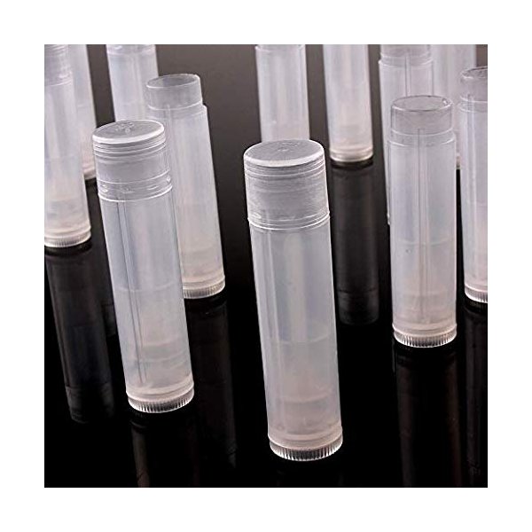 WOIWO 12 Pieces Clear Plastic Empty Lip Balm Tubes Containers DIY Lip Balm Lip Gloss Tube Pipe Bottle