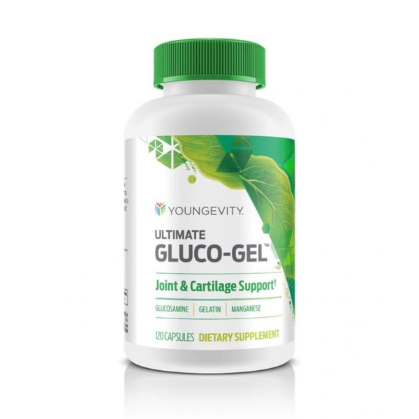 Youngevity Ultimate Gluco-Gel -for Joints, Tendons, Bones & Cartilage | Contains Glucosamine, Gelatin & Manganese | 120 Capsules | 1 Bottle
