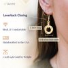 Dressy Love Knot Gold Dangle Earrings For Women – Leverback 14K Gold Filled Dangling Earrings – Circle Chunky Gold Earrings for Women Trendy - Elegant Jewelry Gift Idea for Wife or Mother