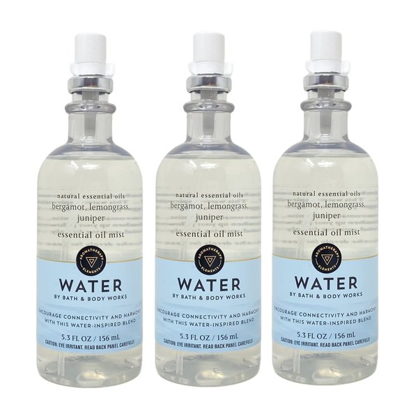 Bath & Body Works Aromatherapy Elements Water Bergamot + Lemongrass + Juniper 3 Pack Essential Oil Mist - Full Size