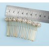 HLLMX 2 PCS 8-Flower Hairpin Combs Crystal Rhinestone Bridal Hair Pins Hair Clips Alloy Pearl Rhinestone Side Hair Combs Crystal Hair Pins Decorative Hair Combs for Bride Bridesmaids