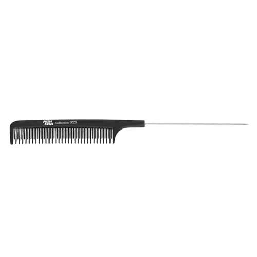 3 PACK OF NISHMAN HAIR COMB CODE: 025 | PRO BLACK FINE TOOTH METAL PIN TAIL COMB