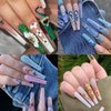 UNA GELLA No C Curve Nail Tips 504 PCS Extra Long XXL Tapered Square Nail Tips Half Cover Nails tips Straight Shape For French Acrylic Nails False Fake Clear Tips Square Shape with Box