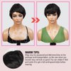 INSTANT FAB Short Human Hair Wigs Pixie Cut Wigs for Black Women Short Pixie Hairstyles Layered Wavy Tapered Back Non Lace Front Wigs - TOPAZ (DL4/27)