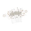 SAMKY Handmade Crystal Freshwater Pearl Flower Wedding Tiara Hair Comb T1084