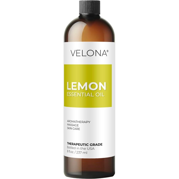 Lemon Essential Oil by Velona - 8 oz | Therapeutic Grade for Aromatherapy Diffuser