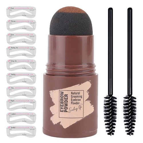 Eyebrow Stamp and Eyebrow Stencil Kit, Eyebrow Shaper for Women and Girls, Eyebrow Stamp Template for Perfect Eyebrows (LIGHT BROWN)