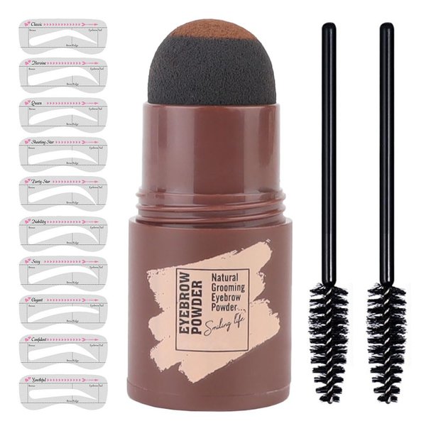 Eyebrow Stamp and Eyebrow Stencil Kit, Eyebrow Shaper for Women and Girls, Eyebrow Stamp Template for Perfect Eyebrows (LIGHT BROWN)