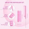 28 Pieces Hair Roller, 0.6 Inch/ 1.5 cm Small Size Plastic Hair Rollers Hair Curlers with Steel Pintail Comb Rat Tail Comb for Short Hair Long Hair Hairdressing Styling Tools (Pink)