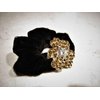Generic Flower shaped hair tie pony tail holder scrunchie with gold crystals