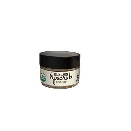 Eco Lips Brown Sugar Lip Scrub 2 Pack - 100% Organic Lip Care Treatment with Organic Sugar and Coconut Oil - Gently Exfoliate and Polish Dry, Flaky Lips, 0.50 oz jars