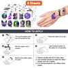 92 PCS Funny Space Cat Temporary Tattoos Stickers Theme Birthday Party Decorations Supplies Favors Decor Cute Galaxy Cats Astronaut Star Tattoo Sticker Gifts For Kids Girls Boys School Prizes Carnival