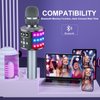 BONAOK Bluetooth Wireless Karaoke Microphone with LED Lights,4-in-1 Portable Handheld Mic with Speaker Karaoke Player for Singing Home Party Birthday Gift for Kids Adults Girls Q78(Space Gray)