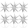 6 Pcs Silver Star Foil Balloons One-Piece 14-Pointed Star Balloons 4D Starburst Cone Mylar Balloons 22inch Christmas Birthday Wedding Wedding Anniversary Party Supplies(Silver)
