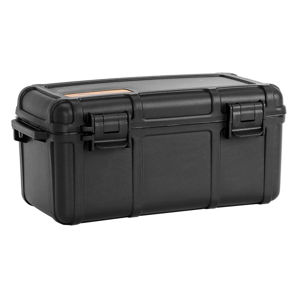 Cigar Caddy 3540 Waterproof Travel Cigar Humidor for 15 Cigars, with One Humidifier Disc Inside, Black Matte