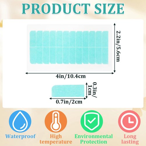 240 Pieces Hair Extension Tape, Hair Extensions Replacement Tape, Wig Tape Invisible Waterproof, Double Sided Replacement Adhesive Tapes for Human Hair Extensions No Residue