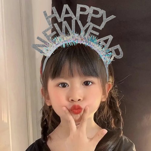 BinaryABC Happy New Year Headband Tiara,2024 New Years Eve Party Supplies,New Years Party Favors,2Pcs