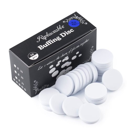 NMKL38 50pcs Nail Buffing Self-Adhesive Replaceable Sandpaper Polishing Files Sanding Pads Pedicure Shiner Tools for 25mm Disc