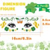 Blindery Irish Sticker Vinyl Saint Patrick's Day Tattoo Four-Leaf Clover Glow Tattoo Sticker Waterproof Shamrock Stickers Clover Luminous Tattoo Stickers for Holiday Ornament (Face tattoo sticker)