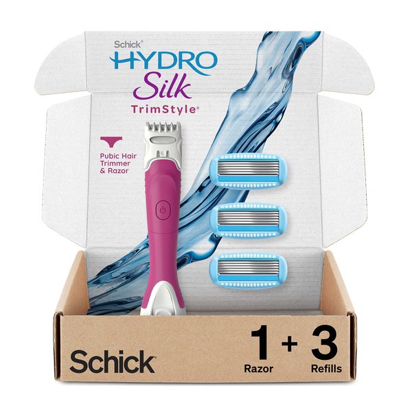 Schick Hydro Silk Trimstyle Bikini Razors with Trimmer |5 Blade for Women, Hair Removal | 1 Handle & 3 Razor Blade Refills