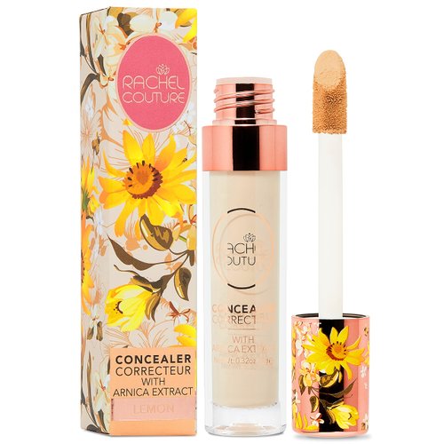 Rachel Couture Liquid Concealer | Medium to Full Coverage Fluid Concealer | Vegan & Cruelty-Free | Infused with Arnica Extract - 0.3 Fl Oz - Lemon