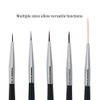 Winstonia 5 pcs Nail Art Brushes Set Liner Striping Brush for Strokes, Details Painting, Blending, Elongated Lines - FINE LINE