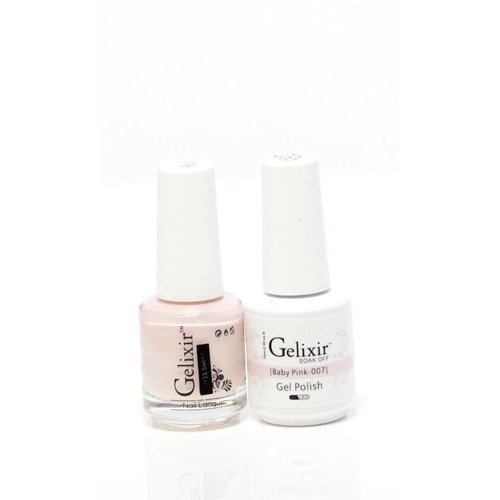 Gelixir Duo Matching Gel and Nail Polish, Made in USA. (007-Baby Pink)