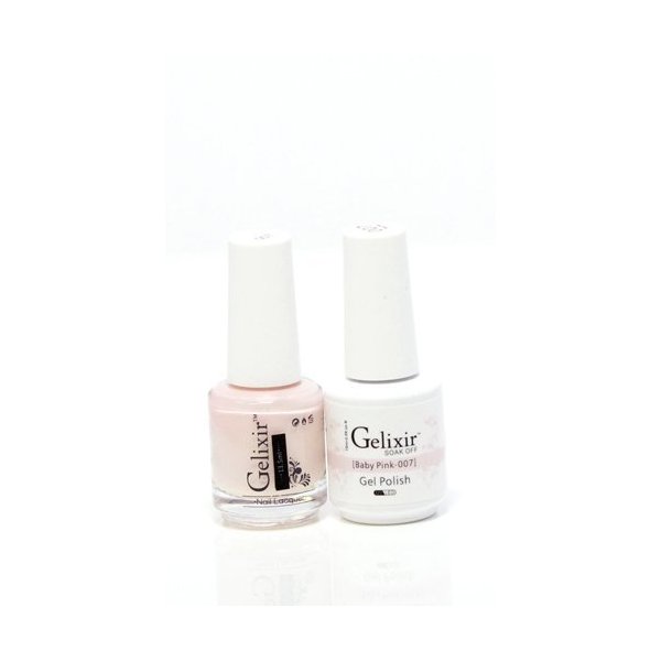 Gelixir Duo Matching Gel and Nail Polish, Made in USA. (007-Baby Pink)