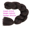 Jumbo Braiding Hair Extension Dark Brown Prestretched Braiding Hair 24 Inch Synthetic Hair Extensions for Box Braiding Twist Braids Hair for Halloween Cosplay 3pcs/Lot