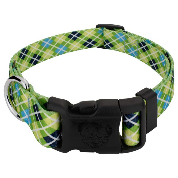 Country Brook Petz - Deluxe Margarita Argyle Dog Collar - Made in The U.S.A. - Plaid and Argyle Collection Featuring Charming Designs (1 Inch, Medium)