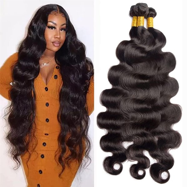 12A Brazilian Body Wave Bundles (18 18 18 Inch) Human Hair Bundles 100% Unprocessed Virgin Human Hair Body Wave 3 Bundles Human Hair Weave Bundles Natural Black Human Hair Extensions for Black Women