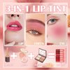6 Colors Lip Tint Stain Set, Korean Velvet Watery Moisturizing Lip Tint Mini Liquid Lipstick Set, Natural Multi-Use Lip and Cheek Tint, Long-Lasting, High Pigment, Vivid Color, Lip Tint Makeup