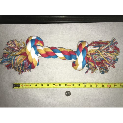 Zanies Multi Colored Knotted Rope Bone Dog Toy Tough & Durable for Big Dogs Too !(10" Rope Toy)