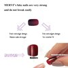 MERVF Square Press on Nails Short Fake Nails Black Red French Tip Squoval Acrylic Nails Ombre Glue on Nails Dark 24pcs Matte False Nails Halloween