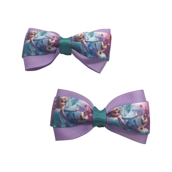 Elsa and Anna Girls Hair Bow Set, Little Girl Bows, Pigtail Hair Bows, Toddler Hair Bows,