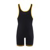 Matman Wrestling Singlet Double Knit Nylon Youth Boys Kids Weightlifting Made in USA (Black Gold, Small)