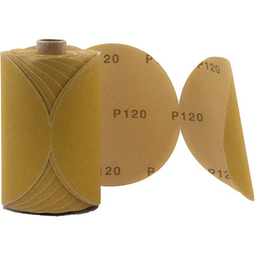 Gritly - 6" PSA DA Sanding Discs - 120 Grit Sandpaper Disc (100 Pc) Self Adhesive Backed Sandpaper Discs - Attachment for Orbital Power Sanders - Sandpaper Roll for Automotive, Wood & Metalworking