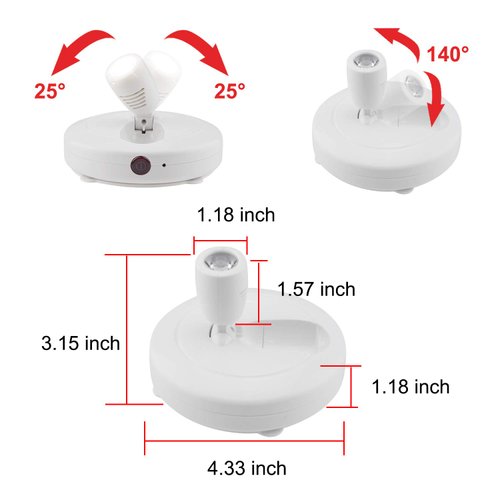 HONWELL Wireless LED Spotlights 2 Pack Accent Lights Puck Lights with 2 Remote, Indoor Closet/Picture Lights with Rotatable Head,Stick on Artwork Lighting for Paintings Display